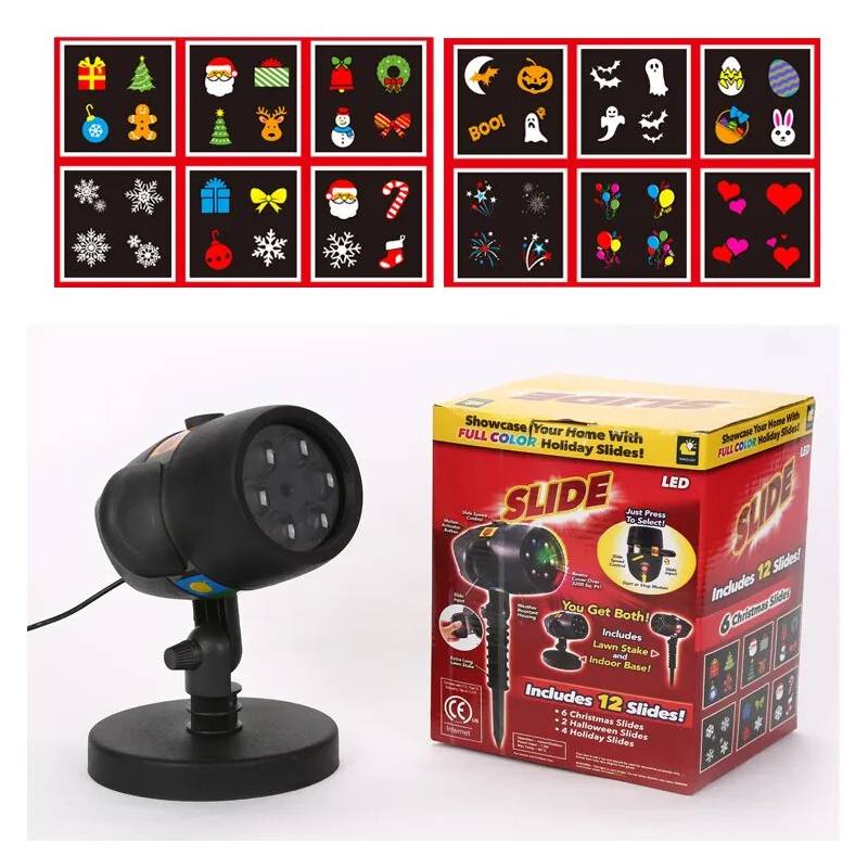 🌟🎁Proyector Navideño LED Mágico con 6 diapositivas + 6 diapositivas festivas de regalo🌟🎁