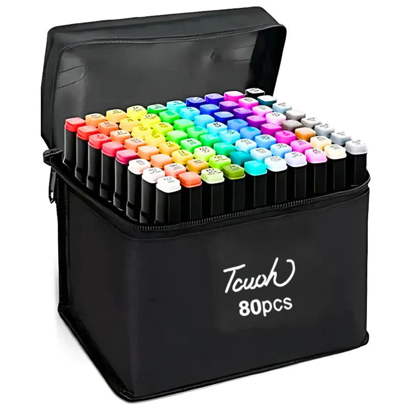 ✍️ Kit 80 Marcadores de doble punta  + 🎁 Papel adhesivo gratis para colorear 🥰+ Envío gratis 🚚